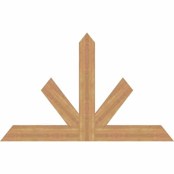 Ekena Millwork Saratoga Timber Gable Bracket, Western Red Cedar, 60"W x 38"H x 1 1/2"D x 5 1/2"F, 15/12 Pitch GBW060X38X0206SAR00SWR - main
